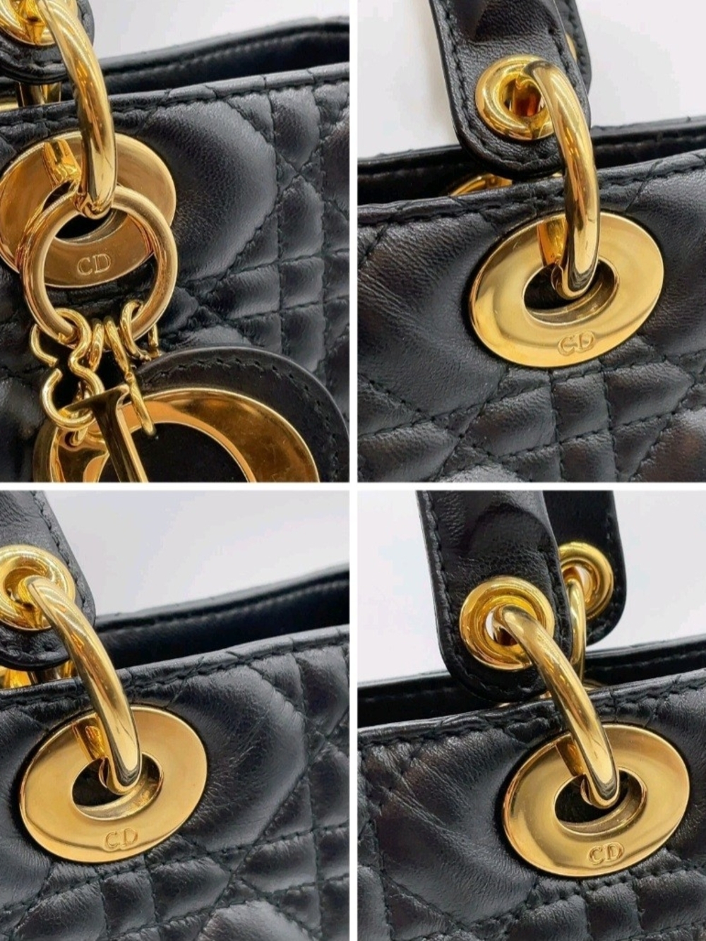 Dior Black Quilted Leather Lady Dior Top-Handle Bag - Picture 12 of 16
